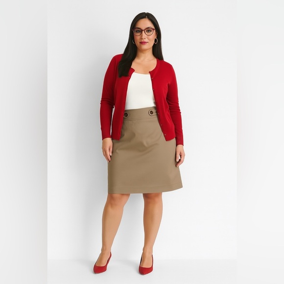 Loft Size 6 Khaki Pencil Skirt 29” Waist | Work Casual Classic Neutral Skirt - Picture 4 of 4